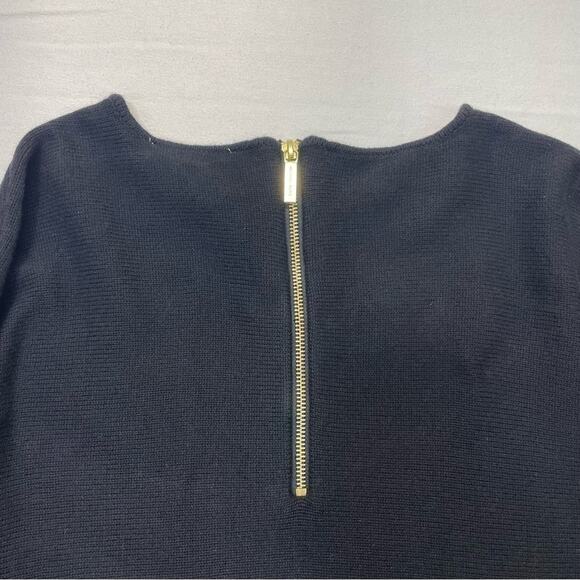 Michael Kors Black Knit Sweater Size Small gold zipper - Picture 3 of 7